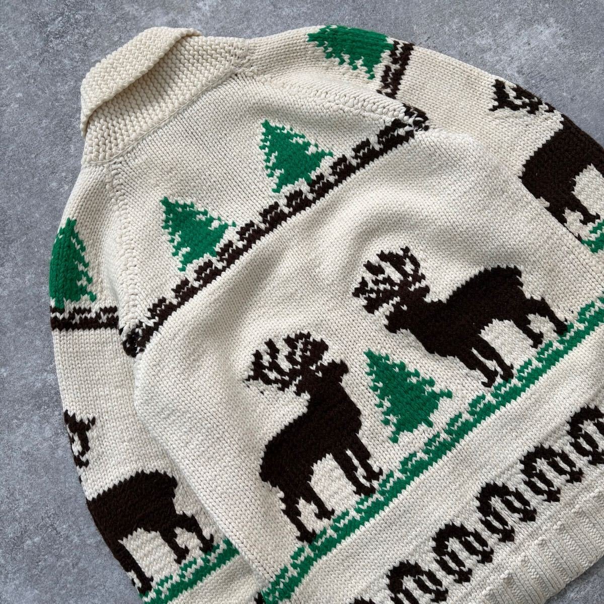 60s Vintage】LIGHTNING ZIP カウチンニットセーター ライトニング