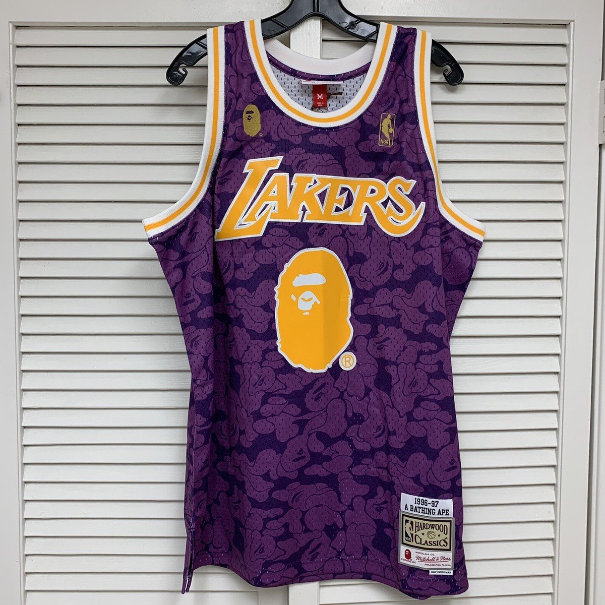 BAPE x Mitchell & Ness Lakers ABC Basketball Swingman Purple