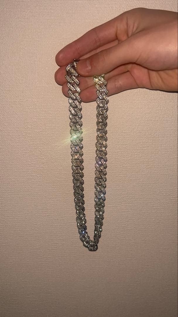 マイアミネックレス　シルバーゴールド　モアサナイト　45cm8mm マイアミネックレス シルバーゴールド モアサナイト 45cm8mm - メルカリ