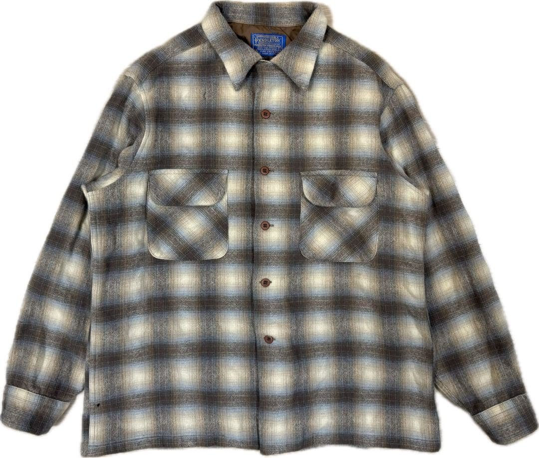 G*u様 70S PENDLETON オンブレ シャドー ボードシャツ ペンドル 70s pendleton ウール シャツ オンブレ S/シャドーチェック outdoors